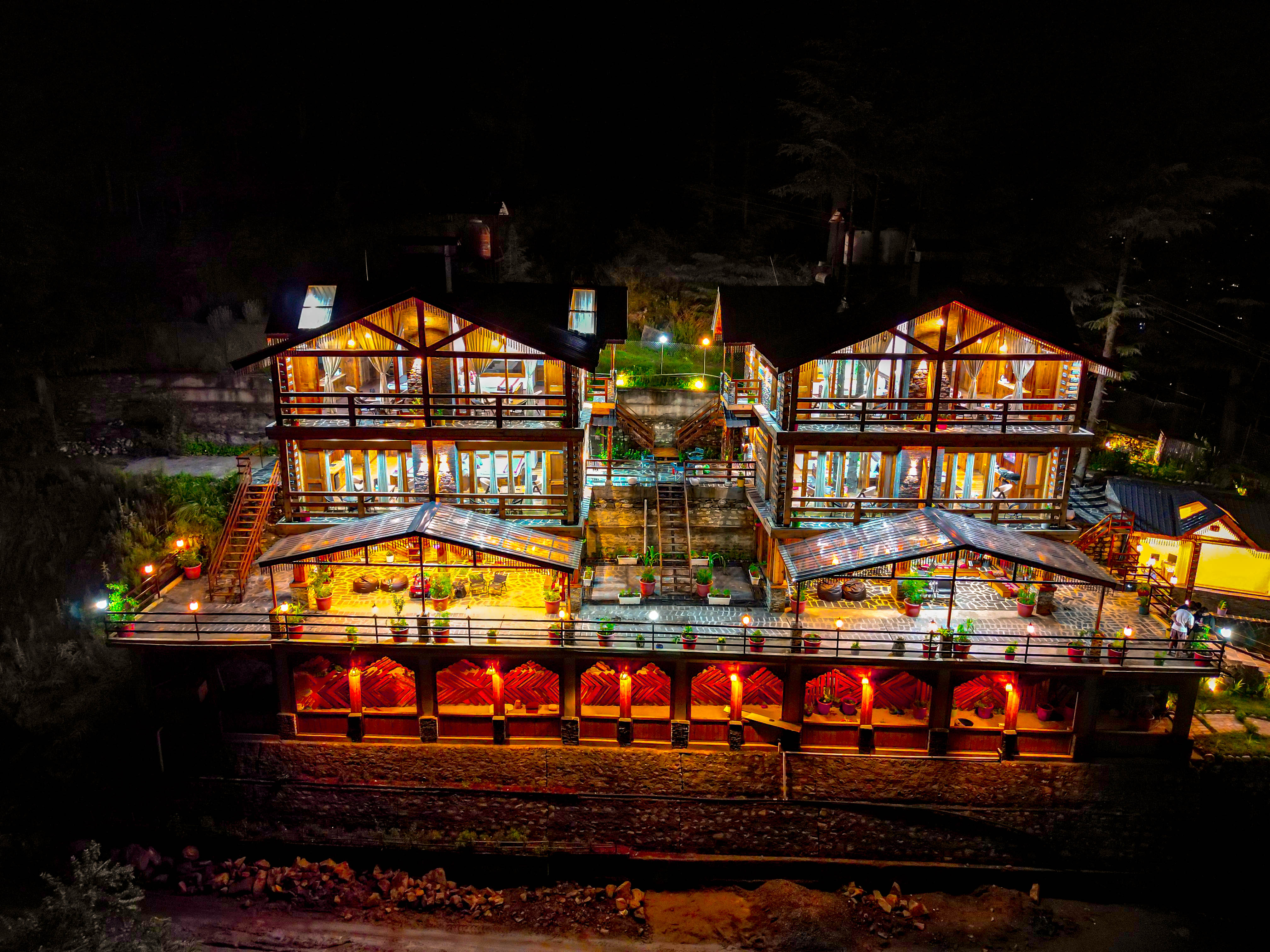 Aerial view of Himalayan Chalets