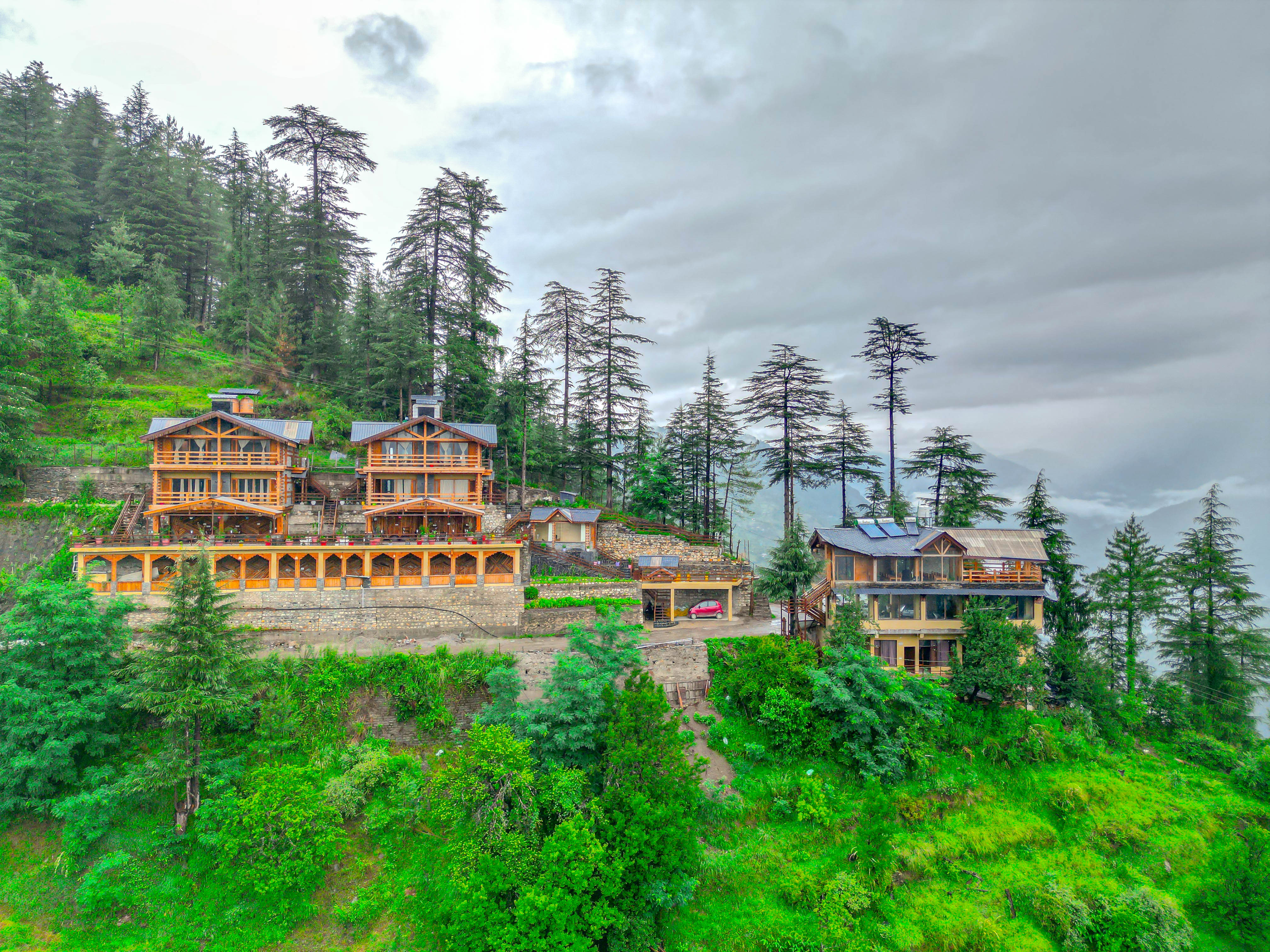 Mountain ridges drone view