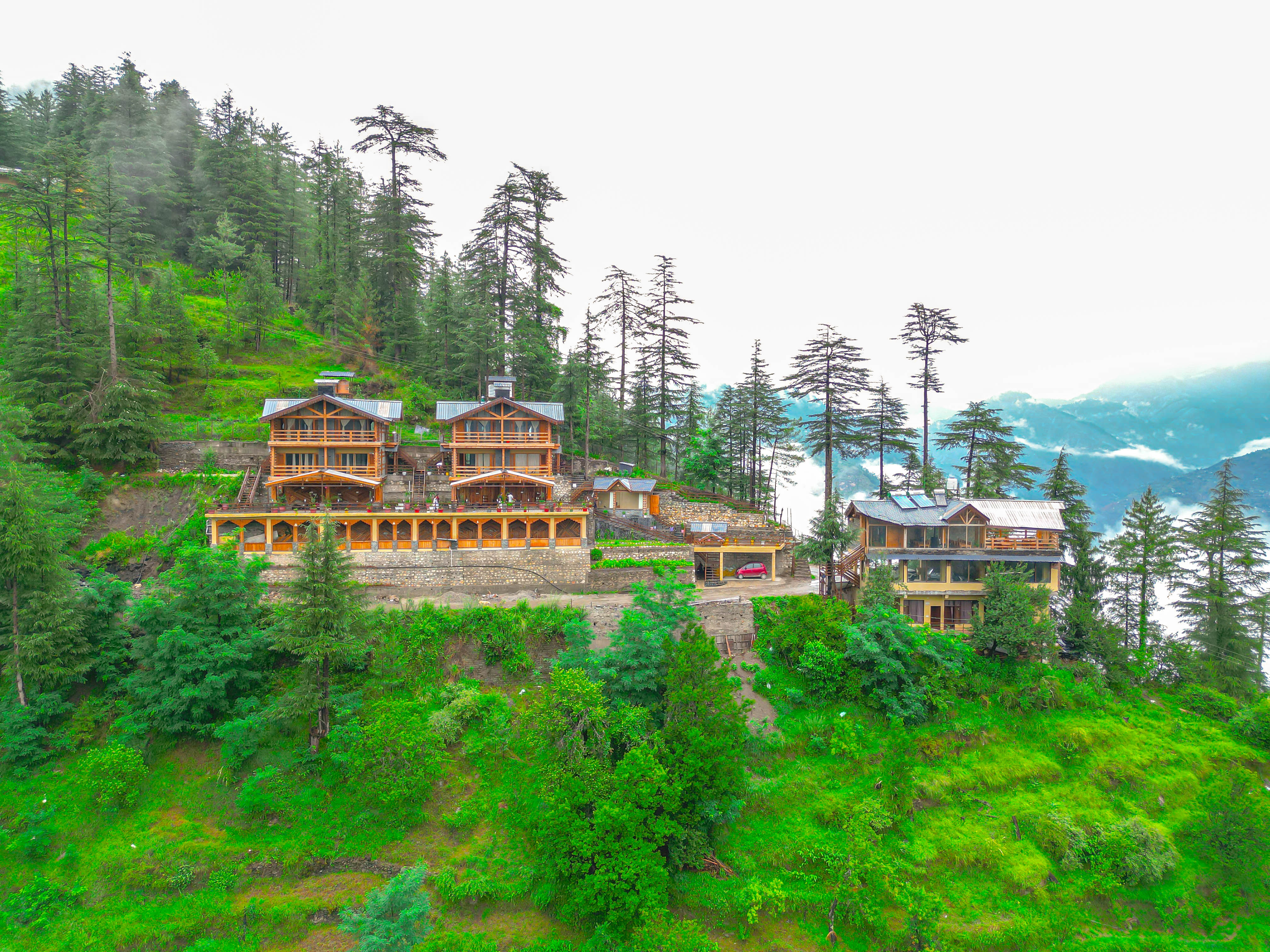 Mountain village aerial