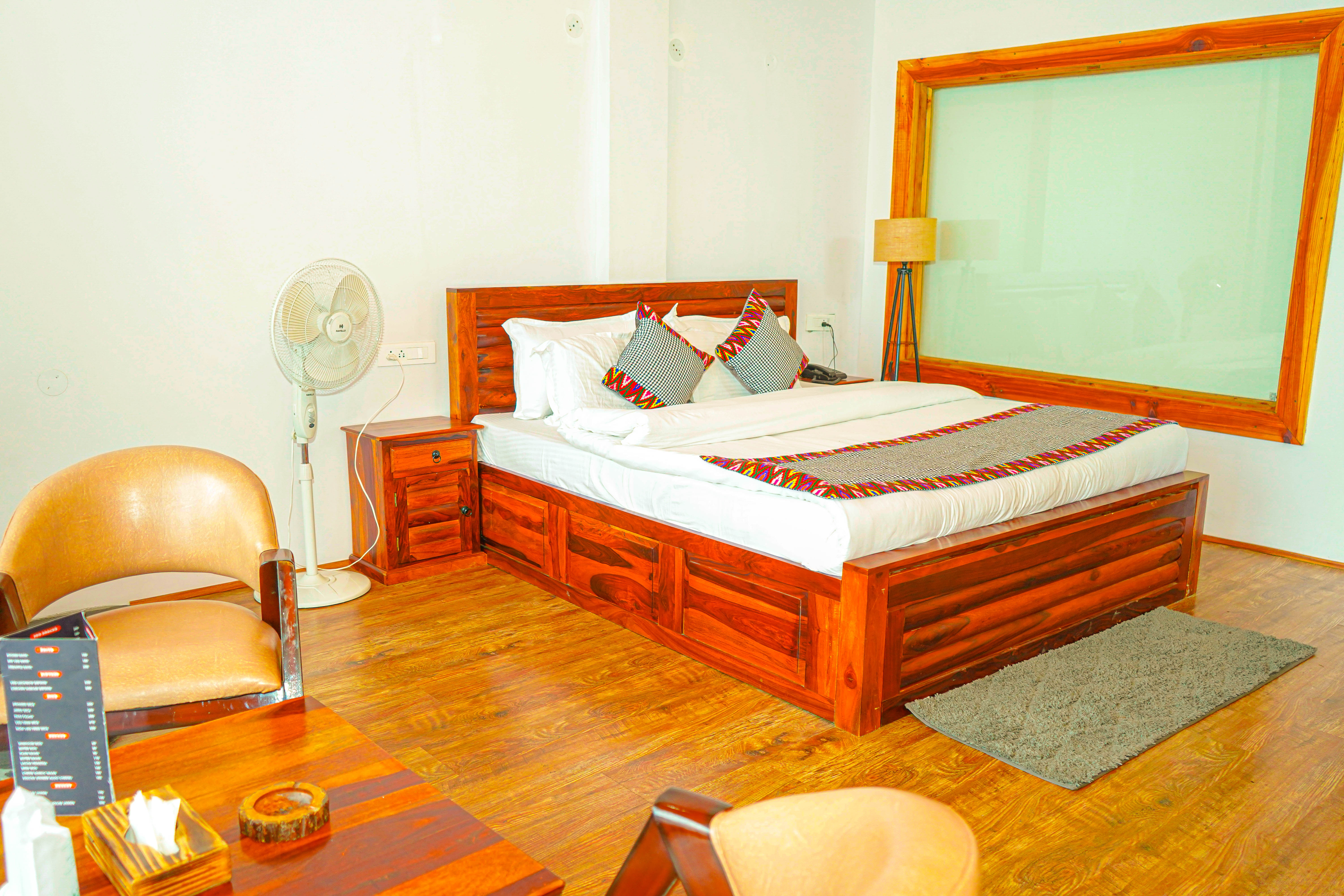 Wooden balcony railing detail