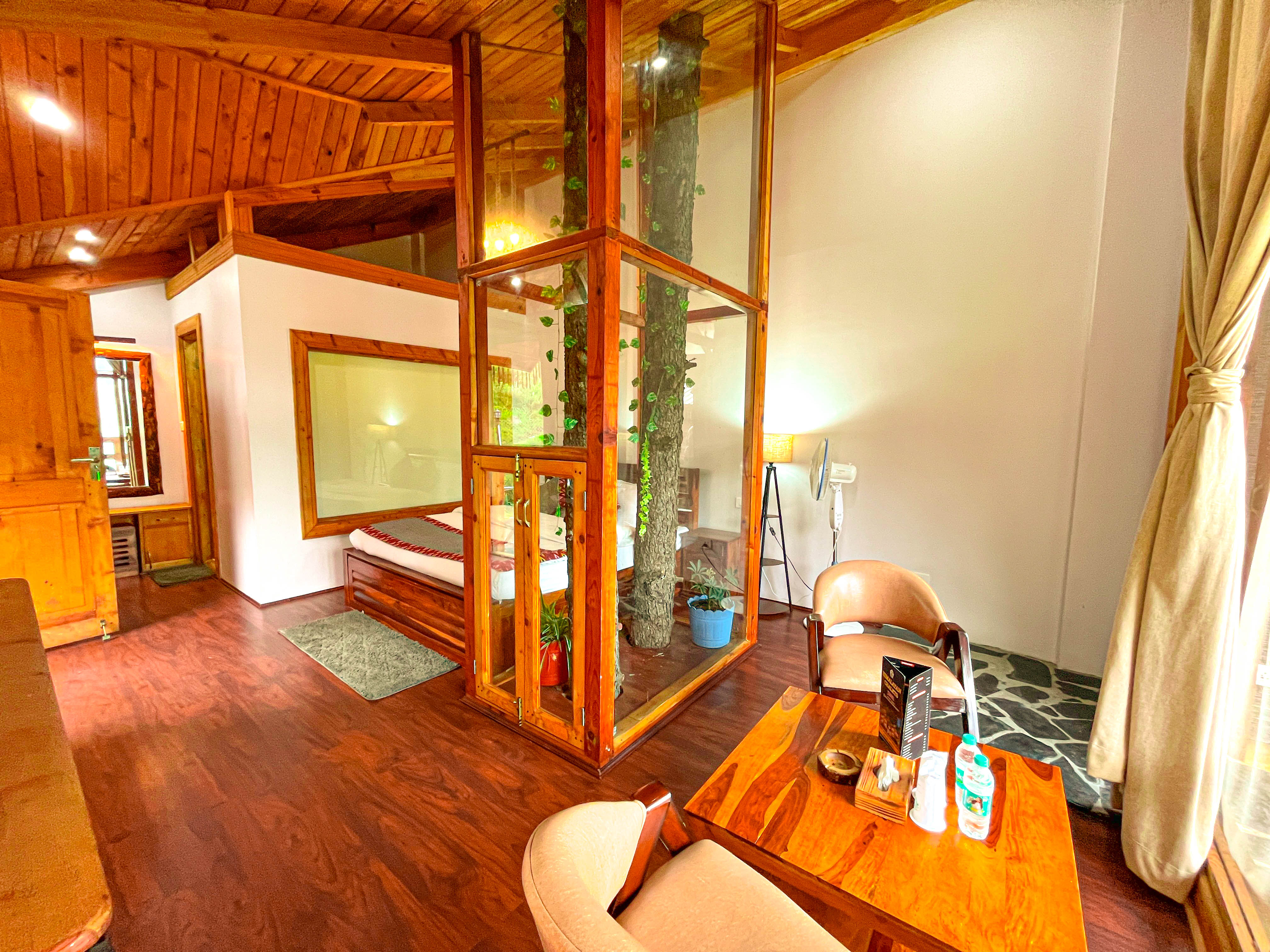 Bonfire evening at chalets